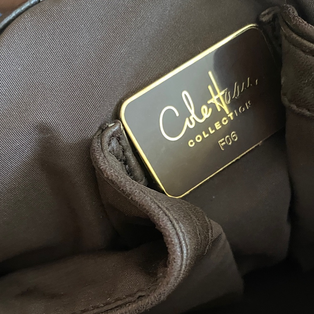 COLE HAAN Collection C06 Gorgeous Brown Leather Handbag, braided strap - Picture 12 of 16